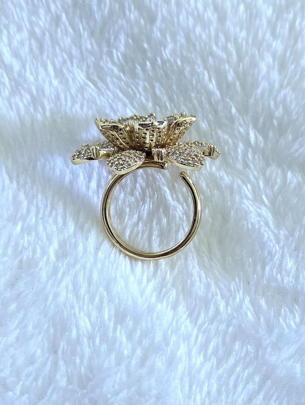 Eye👁 Candy🍭 Pave Crystal💎 Double✌️ Layered Flower🌸 "Bloom" Ring💍 - NWT - Picture 15 of 16